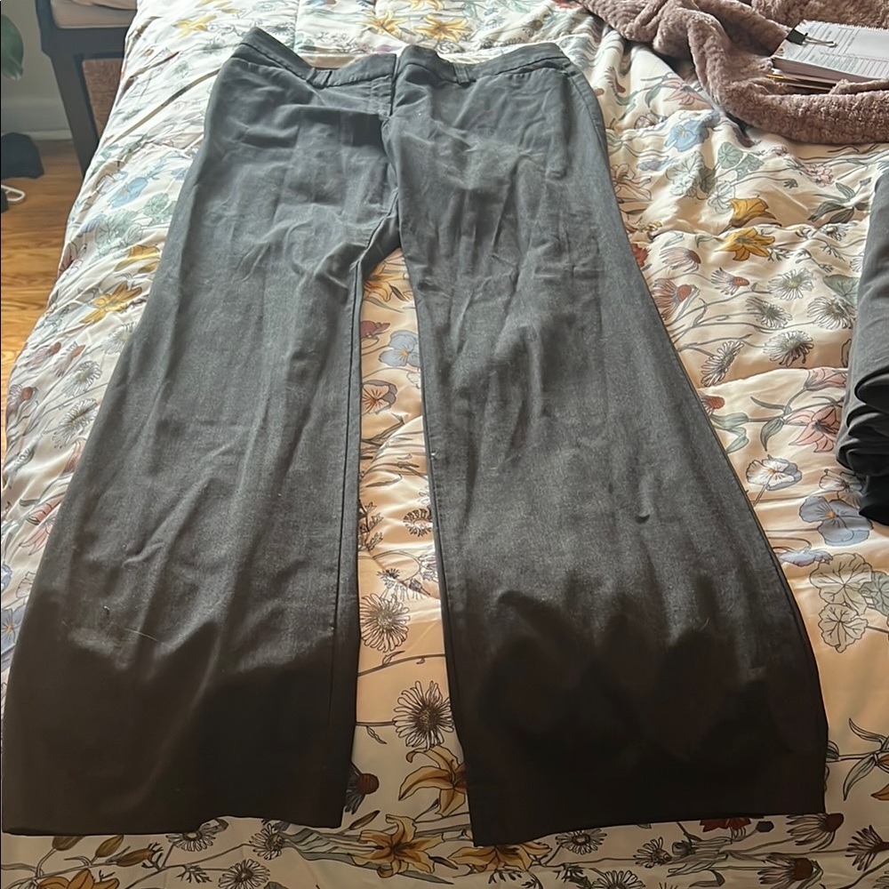 Gray Wide-Leg Trousers